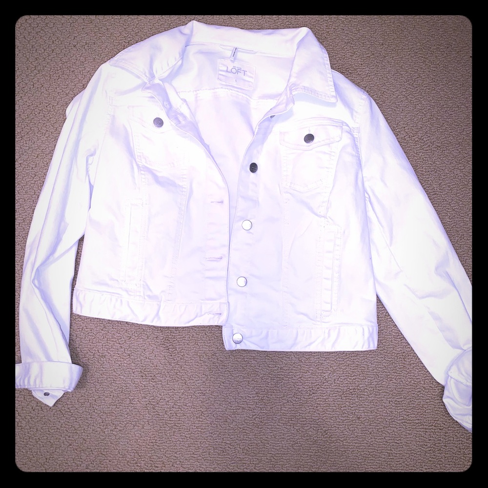 Ann Taylor Loft white jean jacket